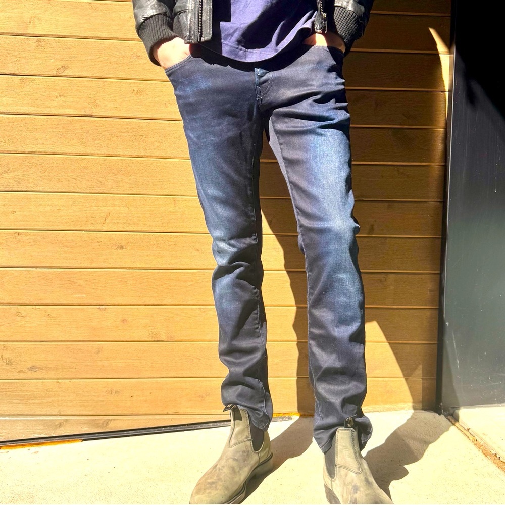 G STAR RAW 3301 INDIGO BLUE SLIM JEANS - 30